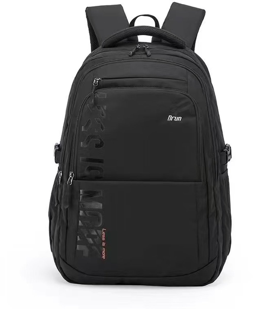 TK-S Rugzak, Zwart en Ruim, 37 Liter, 17,3 inch laptop, drankflesvak. (51x35x22cm)