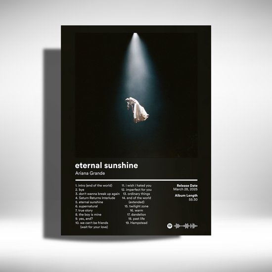 Ariana Grande - Eternal Sunshine - Metalen Poster 30x40cm - album - Brighter