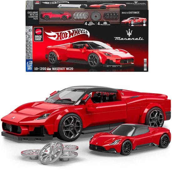 Mattel Brick Shop Hot Wheels Maserati Mc20 bouwset voor volwassenen