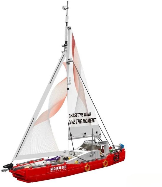 Mould King - Icons Jacht Boot | Classic creator zeilboot | Technic ideas | STEM educatief speelgoed bouwpakket compatibel met lego sluban mega bloks | Racejacht modelbouw voor volwassenen & kinderen | 893 bouwstenen