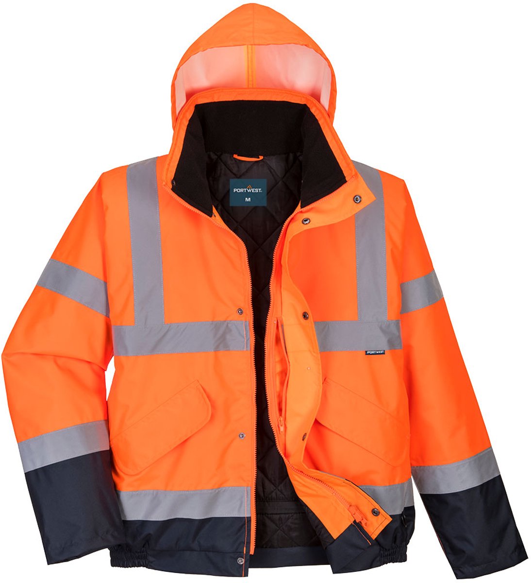 Portwest Hi-Vis tweekleuren bomberjack S266 /Marine Oranje