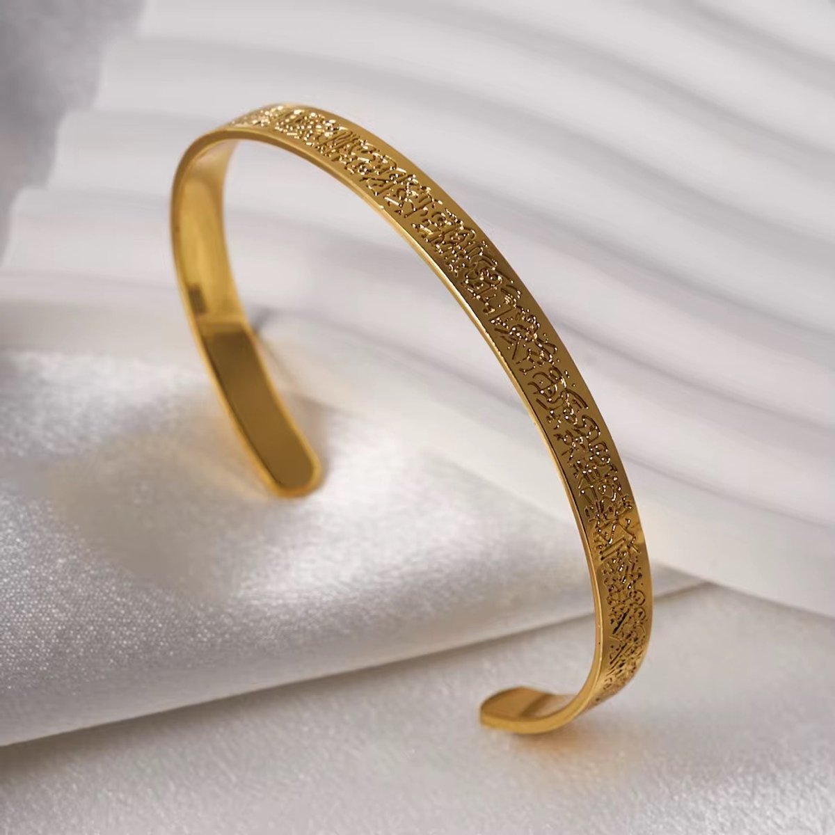 EUEAVAN Bracciali in Acciaio Inossidabile con Ayatul Kursi, Calligrafia Araba Allah Islam Musulmano, Bracciale con Versetto del Corano, Gioielli Religiosi  36