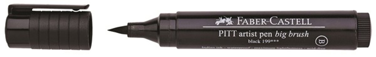 Faber-Castell brushpen - tekenstift - Pitt Artist Pen - Big Brush - 199 zwart - FC-167699 — afbeelding 9