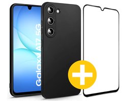 Hoesje en Screenprotector Combi Geschikt Voor Samsung A17 - Zwart Hoesje + Premium Screenprotector