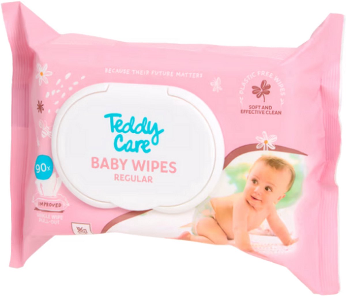 Teddy Care Baby Wipes 90 stuks - Billen doekjes - Regular - Dermatologisch getest