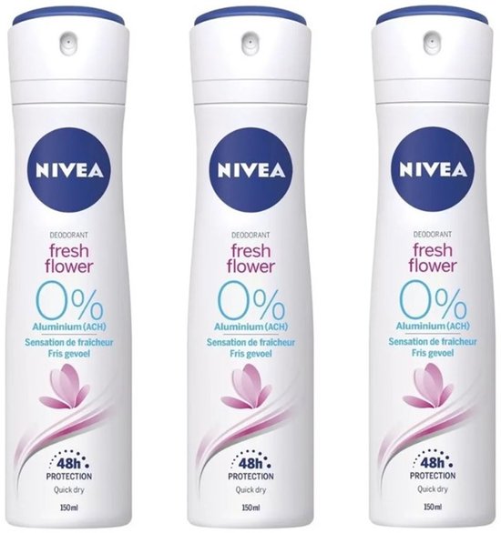 NIVEA Fresh Flower Deodorant Spray – 48h Frische & Schutz Ohne Aluminium, 150ml