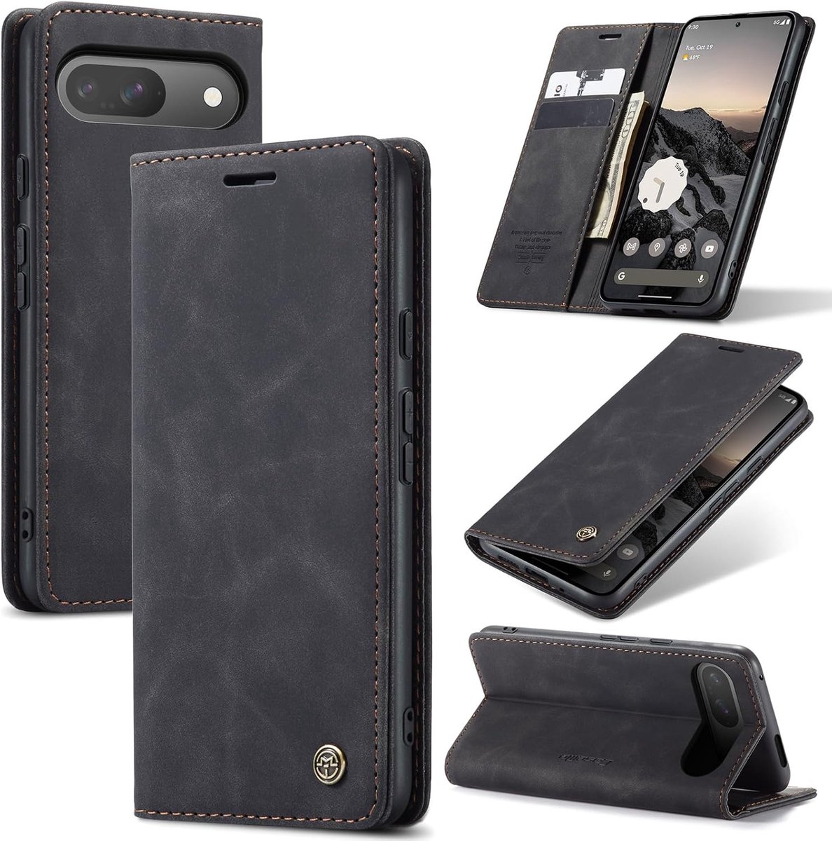 Zandarix Geschikt voor Google Pixel 10 Pro 5G - Magnetische Flip Case - Opvouwbaar - Standfunctie - Portemonnee Book Case Hoesje - Zwart