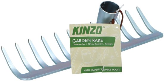 Tuinhark - metaal - 12 tanden - 29,5 cm - inclusief steel 120 cm van Kinzo Garden — afbeelding 3
