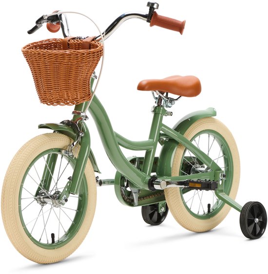 Generation Blanco 14 inch Olijfgroen - Kinderfiets met mandje — afbeelding 2