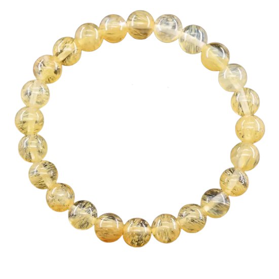 Edelsteen armband Citrien – 8mm kralen – ca. 18 cm – Geluk & Energie