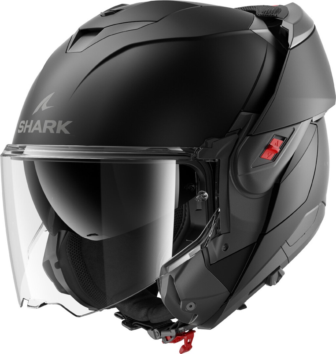 SHARK Oxo Blank Mat Zwart Mat KMA Systeemhelm - Maat M - Helm – foto 8