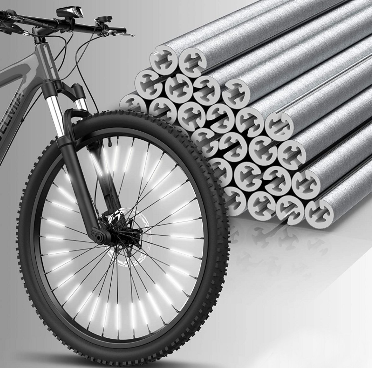 Rieba® Spaakreflectoren 72 Stuks - Spaakversiering Fiets - Set Reflectoren - Spaakreflectie - Extra Veilig - Kinderfiets - Volwassenen - Spaakverlichting - Zilverkleurig