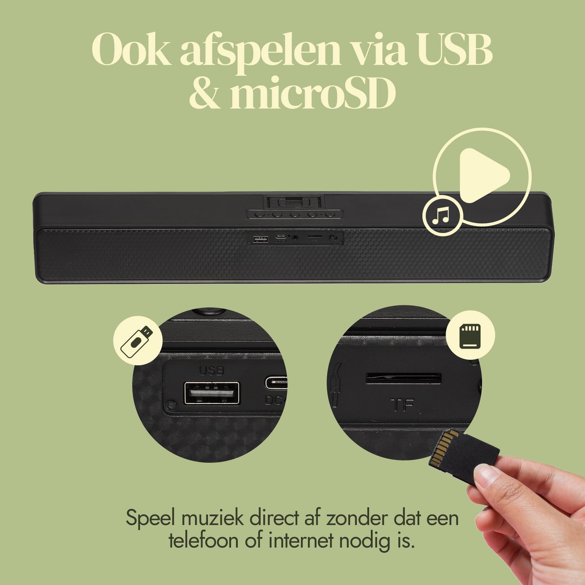 Afbeelding 3 van Denver Soundbar met Bluetooth - Telefoonhouder & Ingebouwde Verlichting - DSB1011