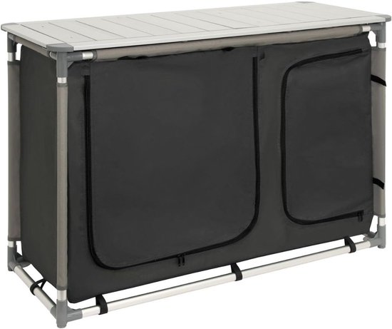 CLVP® Campingkeuken - Kampeerkast - Kampeerkeuken - Opvouwbaar - Inklapbaar - Zwart — afbeelding 2