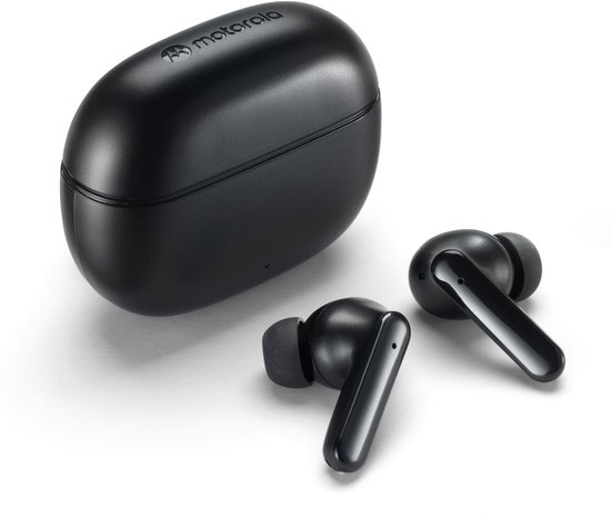 Motorola MOTO Buds 065 Draadloze Oordopjes - Draadloze Oortjes met Bluetooth 5.3 - Waterbestendige In-Ear Oordopjes - 15 M Draadloos Bereik - Earbuds tot 17 Uur Afspeeltijd - Zwart
