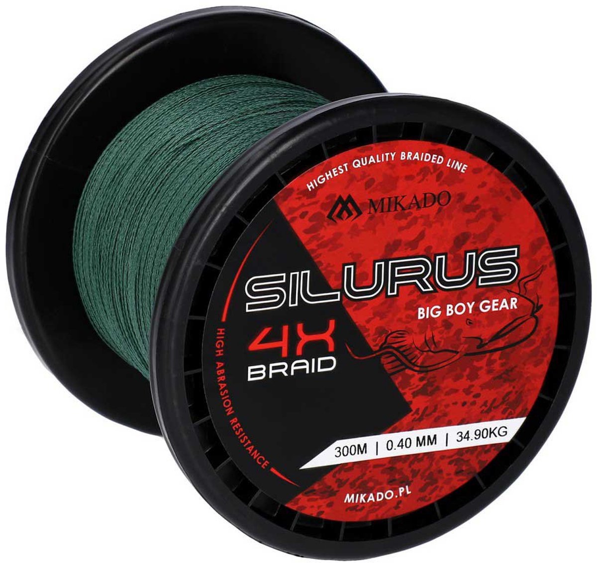 Mikado Silurus 4x Gevlochten Vislijn 300 M Groen 0.350 mm