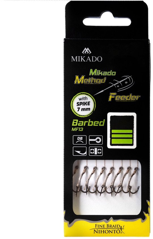 Mikado Method Feeder Onderlijn met Spike - Haakmaat 10 - 0.12 mm Gevlochten - 10 cm - 8 stuks - Karper & Brasem van Mikado — afbeelding 3