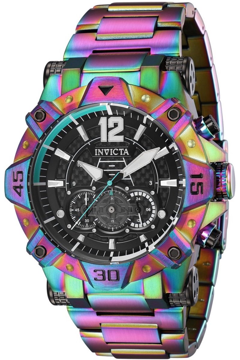Invicta Aviator 40175 Heren Horloge - Waterdicht - Analoog - Quartz Uurwerk - Roestvrij Staal met zwarte Wijzerplaat - 52mm