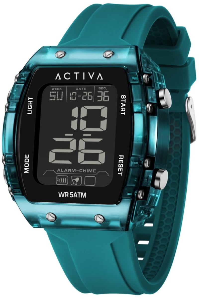 Activa x Invicta Digital ACW8108-002 Heren Horloge - Waterdicht - Digitaal - Quartz Uurwerk - Plastic met zwarte Wijzerplaat - 45mm