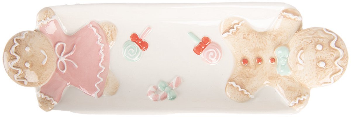 Decoratie schaal 30x10x5 cm Wit Keramiek