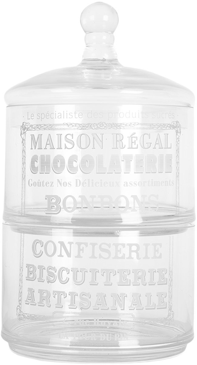 Clayre & Eef Voorraadpot Ø 17x30 cm Transparant Glas