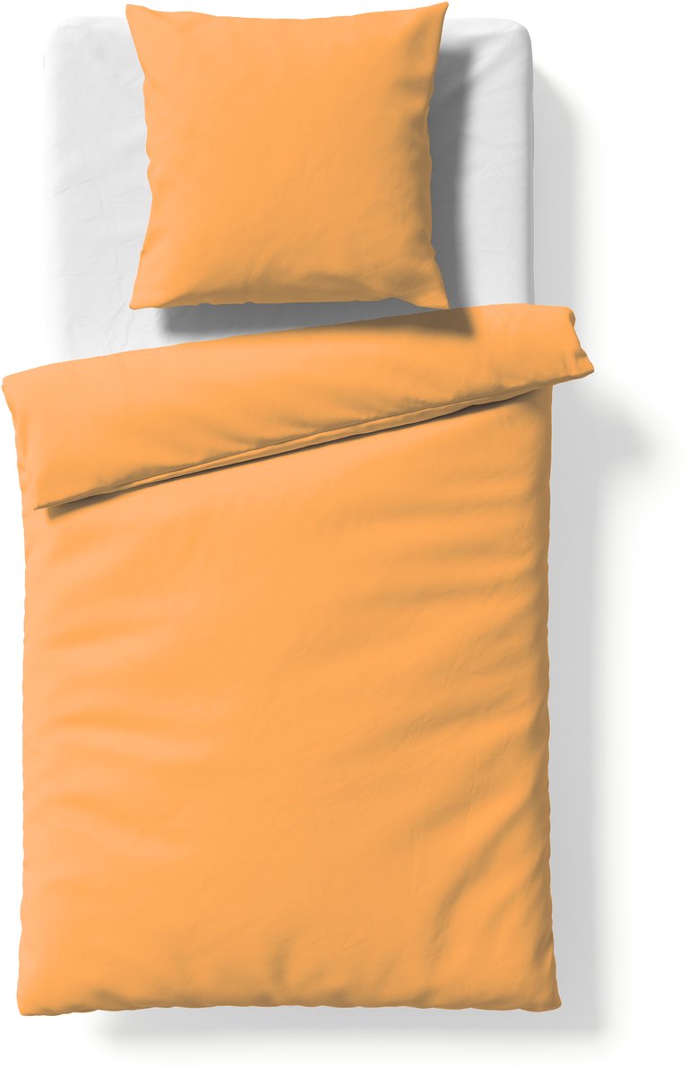 Fleuresse Colours beddengoed | 1x dekbedovertrek en 1x kussensloop | effen mako-satijn beddengoed van 100% katoen | wasbaar op 60 graden | goud, foto 2