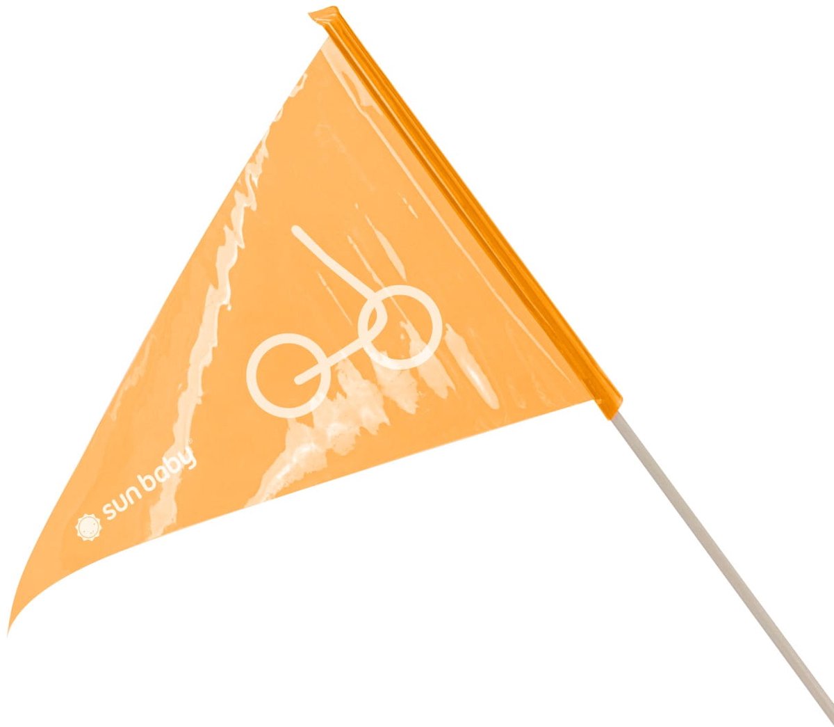 sun baby Fietsvlag voor kinderen, Fiets vlag kind veiligheid - eenvoudige montage, van 75 tot 150 cm, stevige constructie, weerbestendig - Oranje