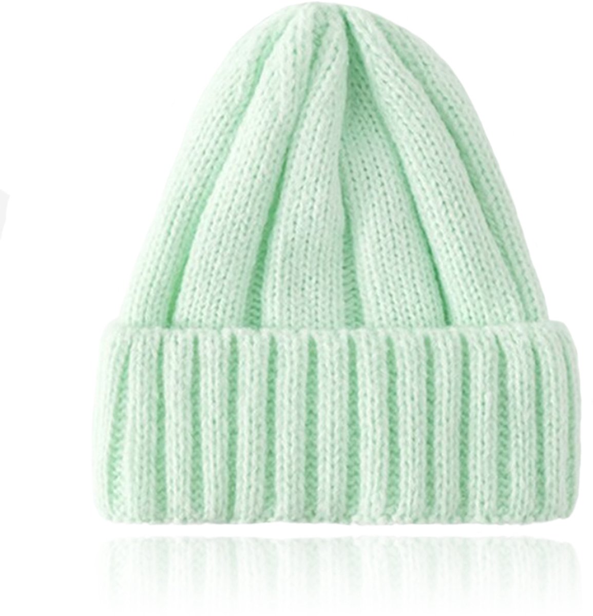 Warme Wintermuts voor dames in Wol blend - Lichtgroen