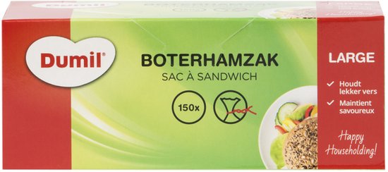 Dumil Boterhamzakjes Groot 150 Stuks