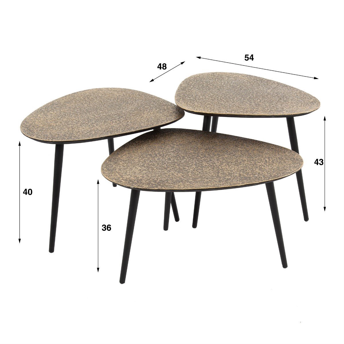 Fraaai - Lazio salontafel driehoekig brons | set van 3