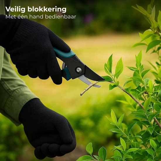 Lomera Set Van 2 - Roestvrij Staal - Antislip Grepen - Veilige Blokkering - Bloemenschaar - Groene Takken - Aambeeld Snoeischaar - Kleinere Takken - Polsband - Tuinschaar - Ergonomisch Ontwerp - Vlijmscherp - Precisiewerk - Tuinieren van Merkloos	 — afbeelding 2