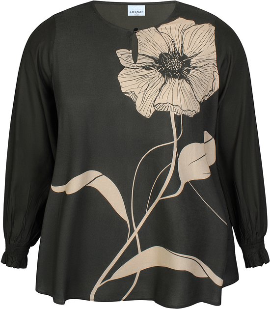 Zhenzi Zh- Siba 1048-Blouse L/ S Vert pierre taille S= 42/ 44