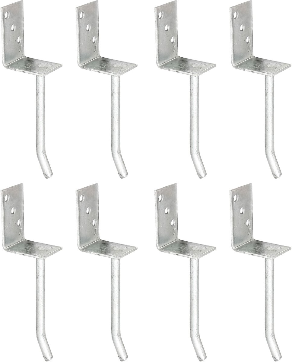 Alberts 8 x L-paaldrager mit Rundstahl-betonanker, 80x104 mm, betonanker 20 mm, thermisch verzinkt, voor inbetonneren