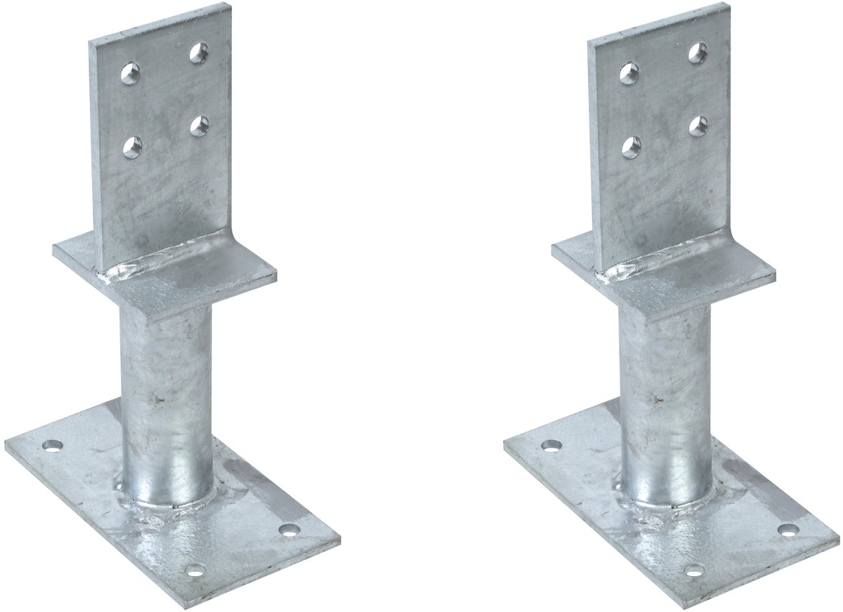 Alberts 2 x T-paaldrager mit Steg, betonanker 150 mm, Steghöhe 130 mm, thermisch verzinkt, voor inbetonneren
