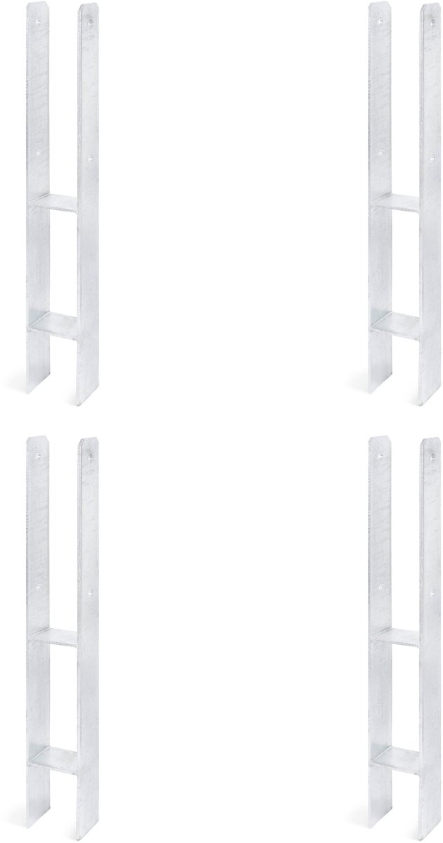 Alberts 4 x H-paaldrager, 71x600 mm, materiaaldikte 5 mm, diepte 60 mm, thermisch verzinkt