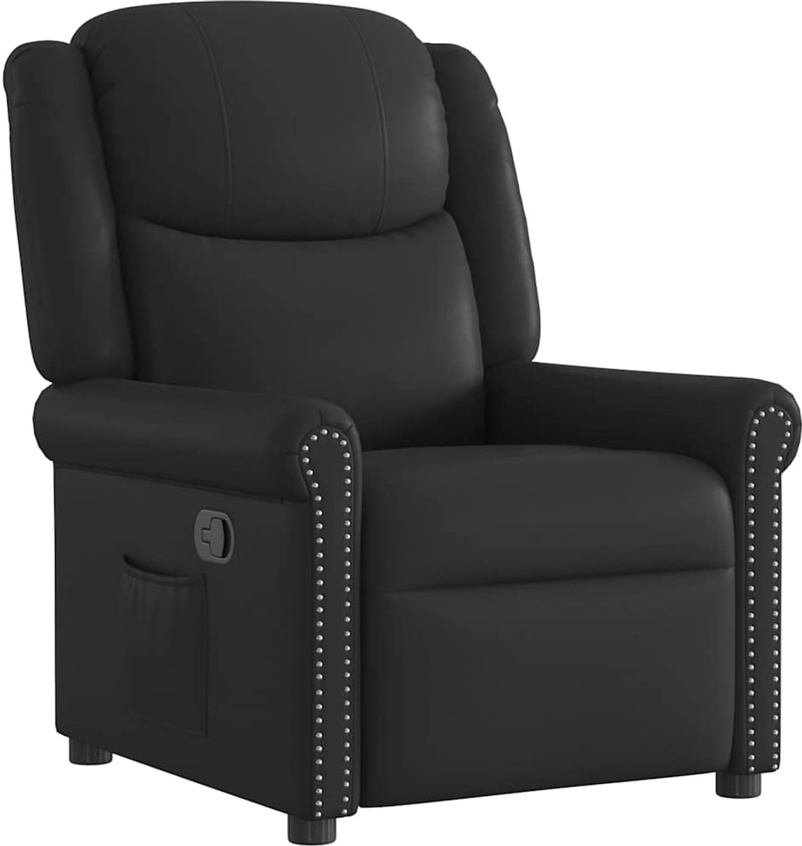 vidaXL Fauteuil - verstelbaar - kunstleer - glanzend - zwart glanzend zwart