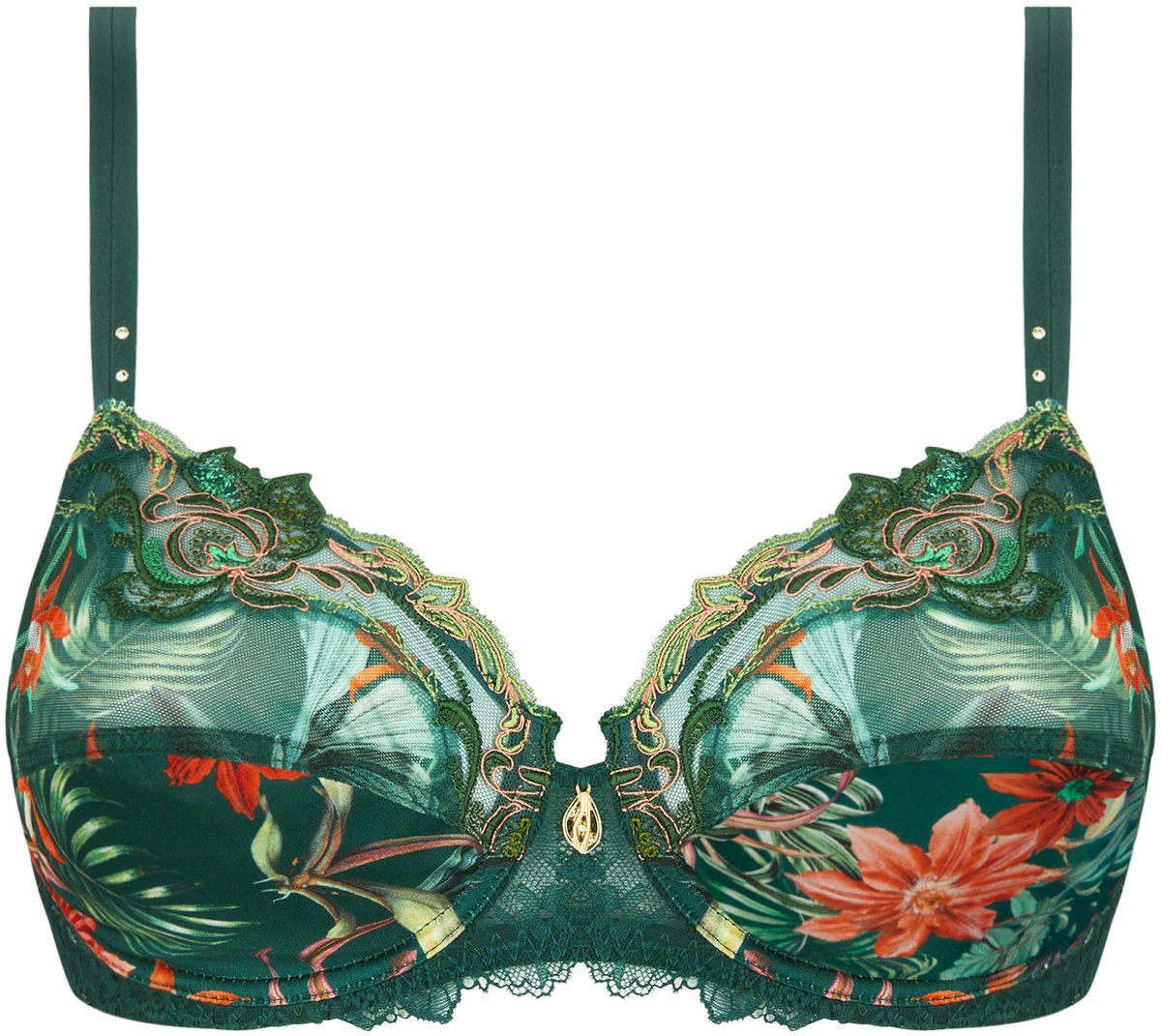 Soutien-gorge Armatures Lise Charmel Sublime - Dentelle Verte Princesse - Taille 95E - Style Bustier