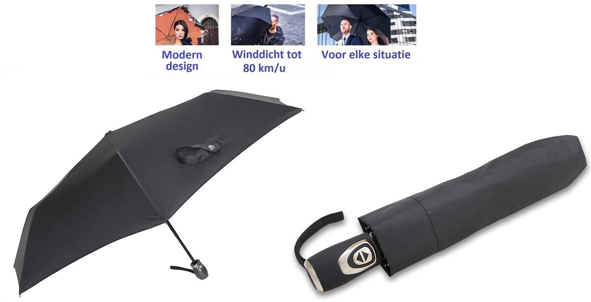 Paraplu voor heren - Paraplu voor mannen - Herenparasol. Automatische open en te sluiten paraplu. Stormparaplu - Winddicht tot 80 km/u. Carbon Steel. Lichtgewicht en Duurzaam - Ø 100 cm. Reisparaplu / Waterdicht / Modern design / Hoge kwaliteit.