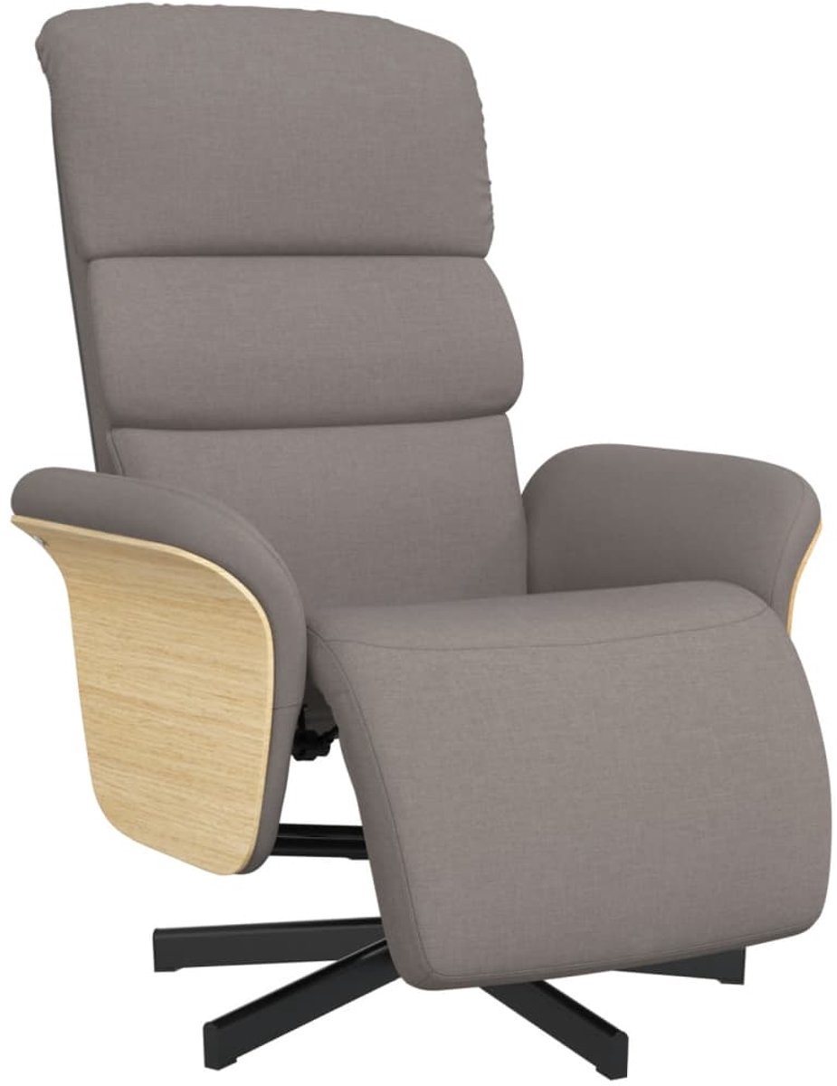 vidaXL Fauteuil - verstelbaar - met - voetensteun - stof - taupe