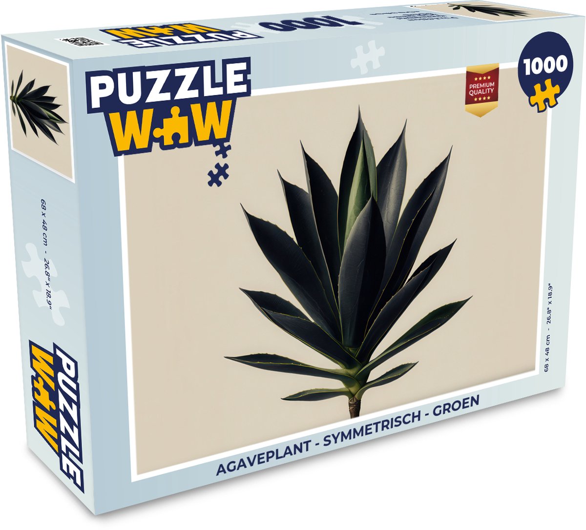 Puzzel Agaveplant - Symmetrisch - Groen - Legpuzzel - Puzzel 1000 stukjes volwassenen
