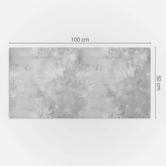 Zelfklevend paneel met grijze betonlook textuur, 100x50 cm