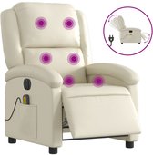 vidaXL - Massagestoel - verstelbaar - elektrisch - kunstleer - crèmekleurig