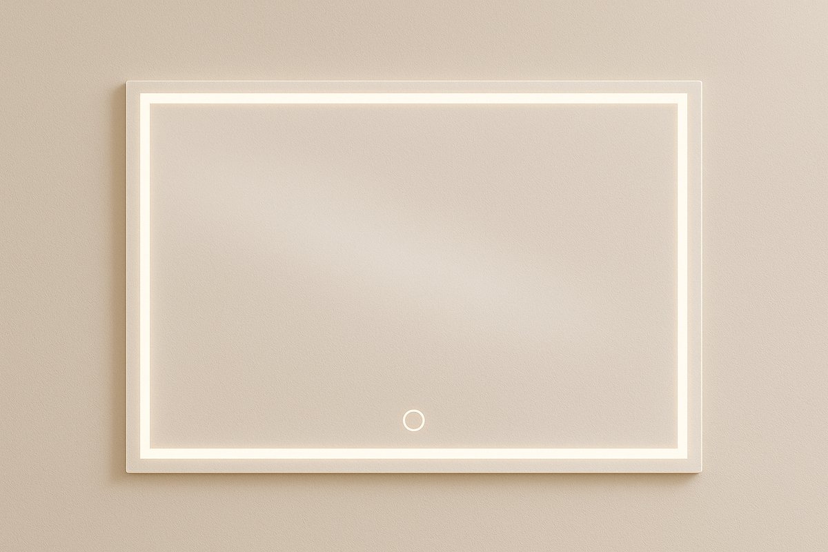 LINEA UNO - Raflad 80 x 60 - Frameloos - Spiegel - Rechthoek - LED-verlichting (dimbaar) - 301644
