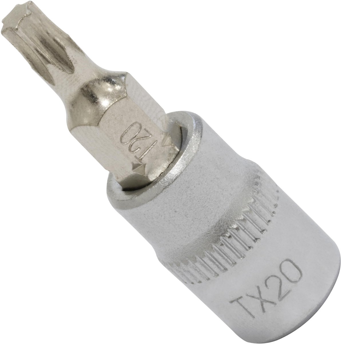 C70987 - Sterren schroevendraaier 1/4'' T20 37 mm - DIN 3120 - Ã©Ã©n stuk - handmatige ratel sleutel - gemaakt van CR-V 6150 AISI S2 HRC 58-62 staal - vernikkeld