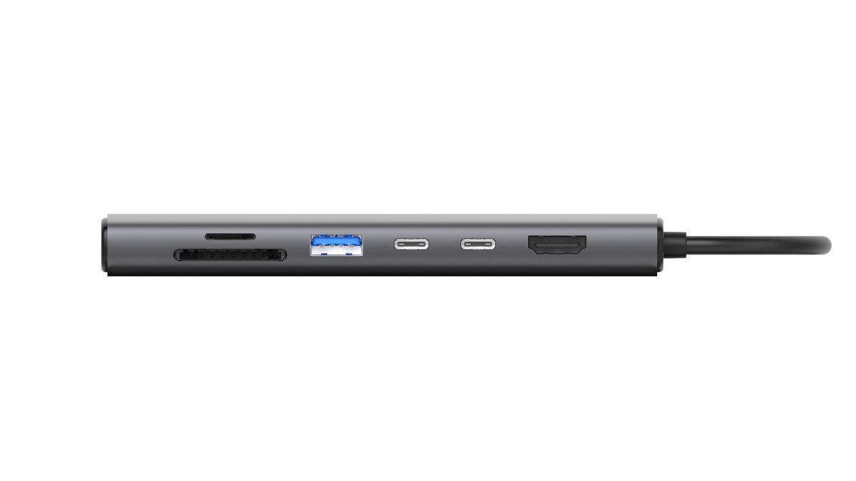Sitecom - 6 in 1 USB-C Multiport Hub - Ethernet - SD + MicroSD 18 MB/sec - HDMI - USB-C - USB-A - 10Gbps