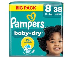 Pampers Baby-Dry - Maat 8 (17kg+) - 38 Luiers - Maandbox