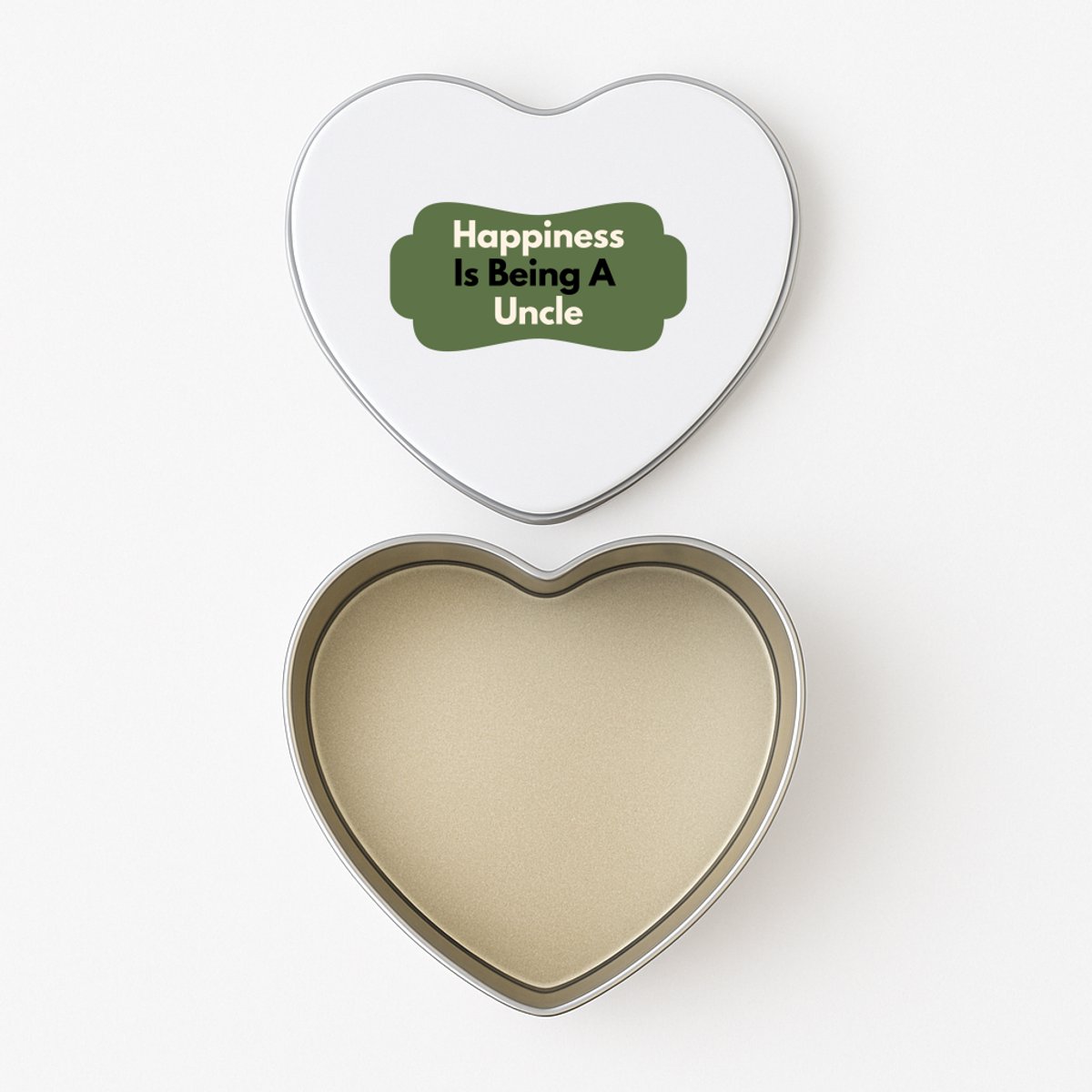 Hacebo® - happiness is being a uncle koektrommel hart - Oom - de liefste oom - koekblik – koektrommels – bewaarblik - snoeptrommel - verjaardag - cadeautje voor oom - oom artikelen - kado - geschenk - koek trommel - 15 x 15 CM