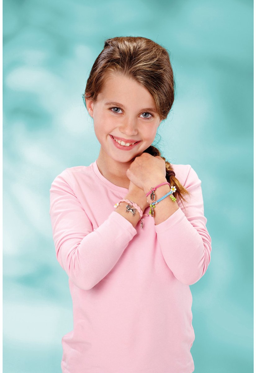 Totum Pretty Pony - knutselset paarden sieraden maken - bedel armbandjes maken met hoefijzer en paardenbedels - creatief speelgoed meisjes knutselset - cadeautip — afbeelding 13