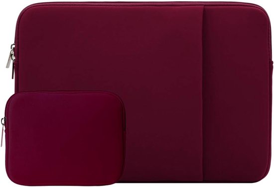 Laptophoes - 13 inch - 2-delige - Laptoptas - Geschikt voor o.a. 13 inch laptop - met Extra Etui - Rood