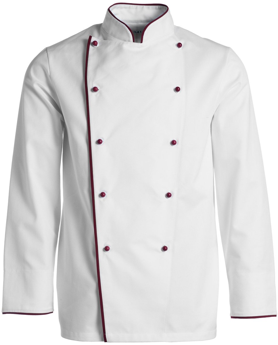 Kentaur Chef jacket w. piping 2341-101 w. piping Bordeaux